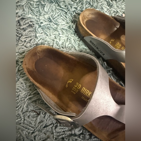 BIRKENSTOCK GIZEH THONG SANDALS SILVER 39 - Picture 4 of 6